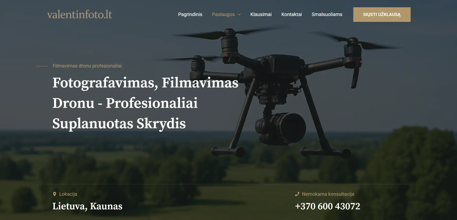 Filmavimas dronu Filmavimas dronu